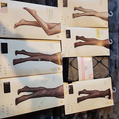 Lot Of 7 A New Day Pantyhose Tights Thigh Highs Small/medium